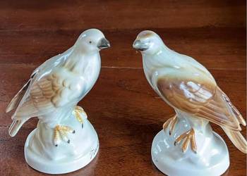Para. Figurka porcelanowa Ptaszki.Sokóły czy jarząbki ?.
