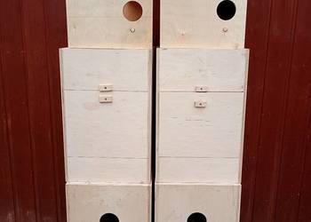 Budki lęgowe dla papug.