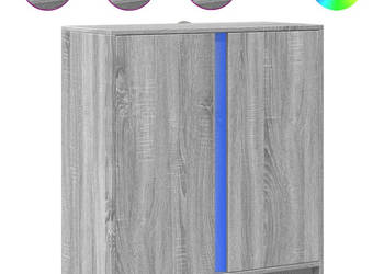 Szafka z LED szary dąb sonoma 77x34x85 cm WM-852136