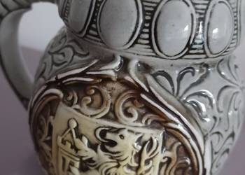 Oryginalny, stary ok.1912 r.kufel niemiecki ceramiczny z motywem  zamku,