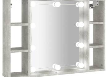 vidaXL Szafka z lustrem i oświetleniem LED, szary beton(SKU:808859)