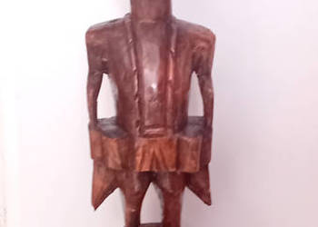 Duża rzeźba afrykańska z drewna 74 cm, Vintage