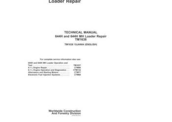 JOHN DEERE 644H 644HMH instrukcja napraw, katalog czesci ład