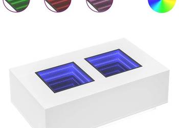 vidaXL Stolik kawowy z LED Infinity, biały(SKU:3284056)