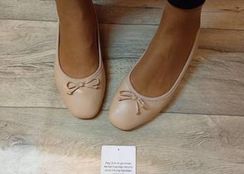 (39/UK9) ASOS Design/ Beżowe baleriny z Londynu na szeroką stopę , NOWE