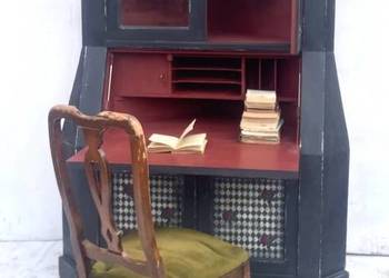 Sekretarzyk z witrynką vintage shabby chic narożny