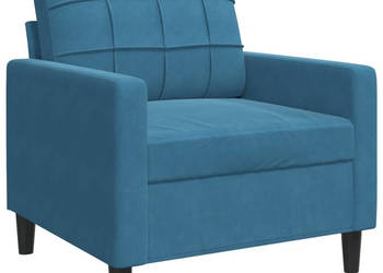Fotel niebieski 60 cm obity aksamitem WM-4007613