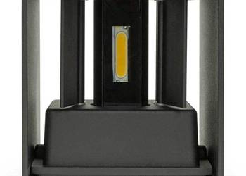 Kinkiet Ścienny V-TAC 12W LED Regulowany Chip BRIDGELUX Czarny Kwadrat IP65