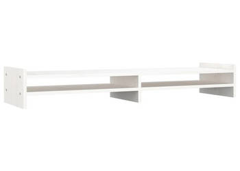 Podstawka na monitor biała 100x27x15 cm lite drewno sosnowe WM-814025