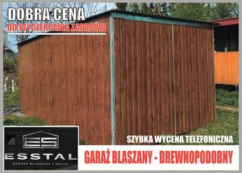 Garaż Blaszany - DREWNOPODOBNY-  3x5 - NISKA CENA - Blaszak - ESSTAL-