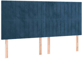 Zagłówek do łóżka z LED ciemnoniebieski 200x5x118/128 cm WM-3122732