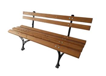 Ławka klasyczna 150 cm - aluminiowe nogi, profilowane siedzisko, świerk