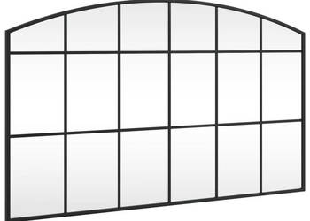 Lustro ścienne czarne 100x60 cm zakończone łukiem żelazo WM-358639
