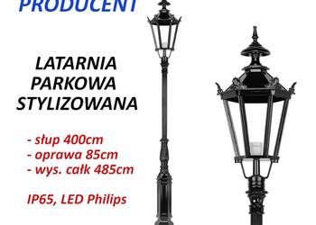 Latarnia stylizowana, latarnia parkowa, latarnia stylowa, LED, IP65, 485cm