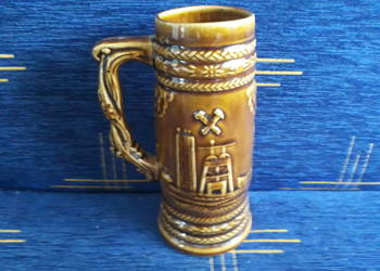 Duży ceramiczny kufel do piwa - z motywem górniczym - Piękny