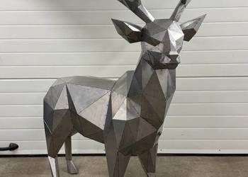 Jeleń ze stali 3D do ogrodu, do domu