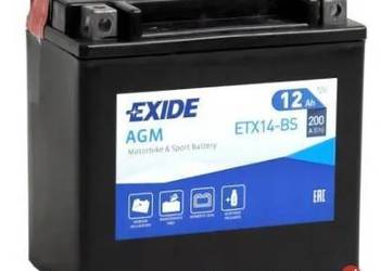 Akumulator motocyklowy EXIDE ETX14-BS YTX14-BS 12V 12Ah 200A