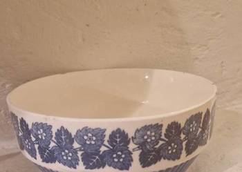 Stara MISKA / SALATERKA biała z wzorem kobaltowym, vintage, porcelana