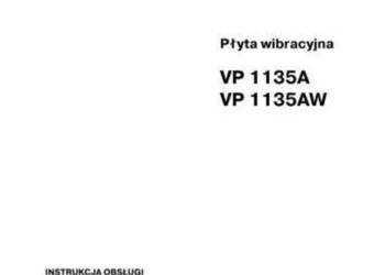 Zagęszczarka płytowa VACKER VP-1135A AW INSTRUKCJA DTR