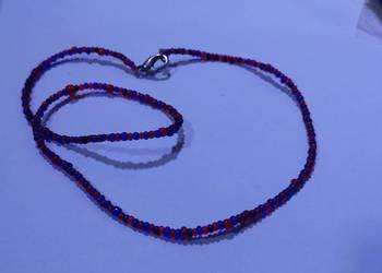 Łańcuszek koraliki granatowa czerwona Wysyłka