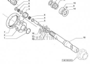 New Holland T6010 T6070 Oś 920mm l 5199541
