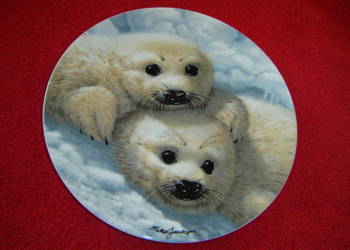 Talerz kolekcjonerski Foczki Baby  Seals by Mike Jackson Talerz kolekcjonerski Foczki Baby  Seals by Mike Jackson