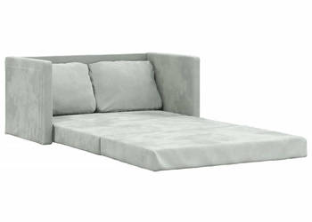 Sofa podłogowa 2-w-1 jasnoszara 122x204x55 cm aksamit WM-353957