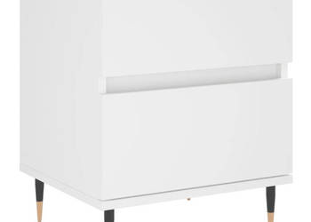 Szafka nocna biała 40x35x50 cm materiał drewnopochodny WM-830652