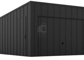 Garaż blaszany 3,5x5m - brama uchylna - drzwi - blacha na rąbek dach ID1002