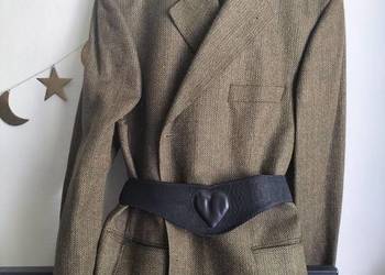 Marynarka oversize burrberys vintage retro welniano jedwabna