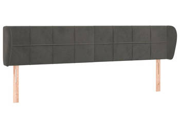 Zagłówek uszak ciemnoszary 163x23x78/88 cm aksamitny WM-3117199