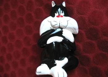 Kot - Sylwester - skarbonka - 16 x 11 x 10 cm ceramika