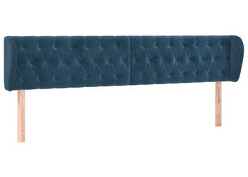 Zagłówek uszak ciemnoniebieski 203x23x78/88 cm aksamitny WM-3117550