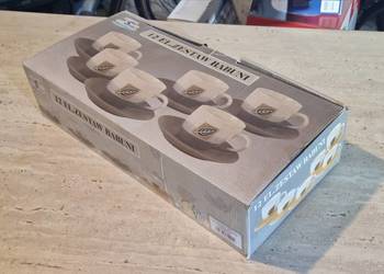 Komplet 6 filiżanek ze spodkami SABA Zestaw Babuni Oliwki NOWY