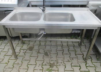 Stół Zlew Gastronomiczny 2 Komorowy Z Blatem Roboczym 150/60/85