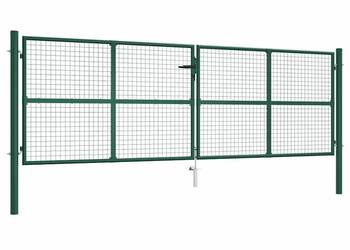 vidaXL Brama ogrodowa siatkowa stalowa 400x125 cm zielona(SKU:145749)
