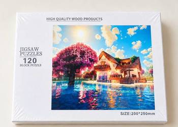 Puzzle – domek nad wodą w stylu Minecraft ?