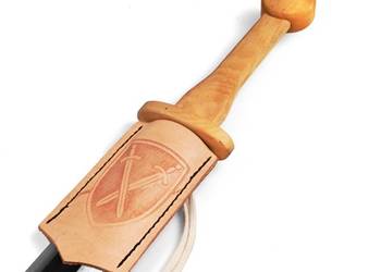 Miecz Gladius Rudis i krótki Pendant | Drewno Skóra | 65 cm | Rzymski Glad…