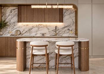Designerski Hoker Drewniany OLIVIA – Nowoczesne Krzesło do Wyspy Premium