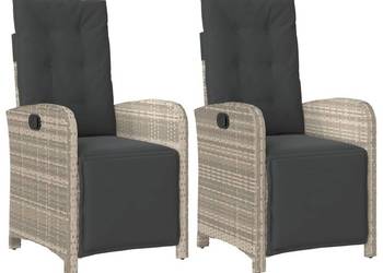 vidaXL Rozkładane fotele ogrodowe z podnóżkiem, 2 szt.(SKU:365198)