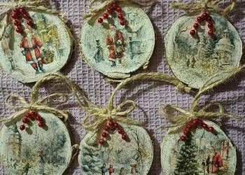12 Bożonarodzeniowy  zawieszek ,decoupage