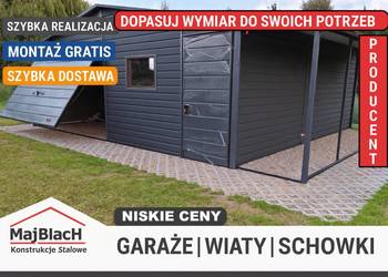Mały Garaż Blaszany z zadaszeniem bocznym  Garaże Blaszane – Maj-BlacH