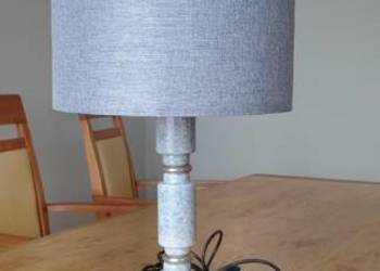 Lampa stołowa klasyczna z kamienia nowy abażur granit marmur