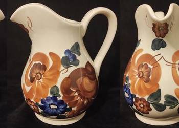 Unikat Fajans styl Włocławek dzban dzbanek mlecznik 20 cm. PRL vintage old