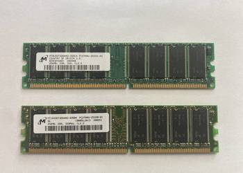 Pamięć RAM 2x Micron 256 MB DDR PC2700 333 MHz
