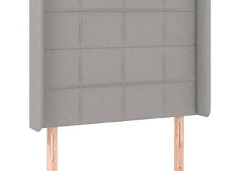 Zagłówek uszak jasnoszary 83x16x118/128 cm tkanina WM-3119554