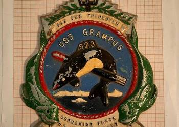Godło z okrętu USS Grampus. SS-523. Amerykański okręt podwodny.
