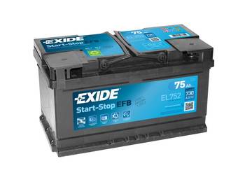 Akumulator Exide Start Stop EFB 75Ah 730A PRAWY PLUS