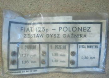 zestaw naprawczy pompy dysze gaźnika FSO Polonez/125p