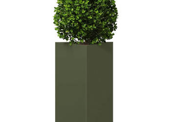 Donica ogrodowa oliwkowa trójkątna 50x43x75 cm stal WM-851177
